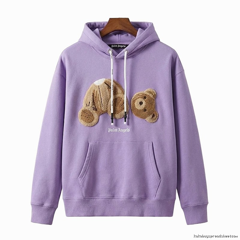 Palm Angels Bear Trend Brand Light Purple Sweatshirt
