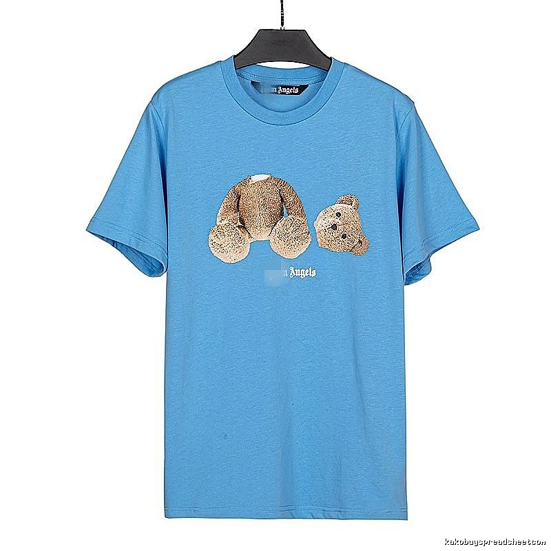 Palm Angels Compact Bear graphic T-shirt White Colorful Bear for Sport-Inspired Styling