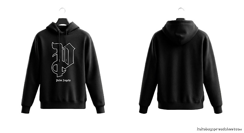 Palm Angels Gothic Style Black Sweatshirt