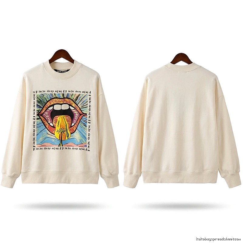 Palm Angels Printed Trendy and Cool Style Sweatshirt