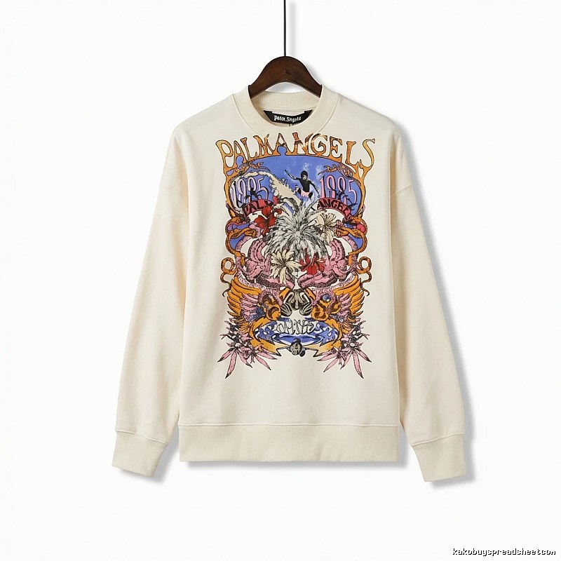 Palm Angels Retro Style Off-white Sweatshirt