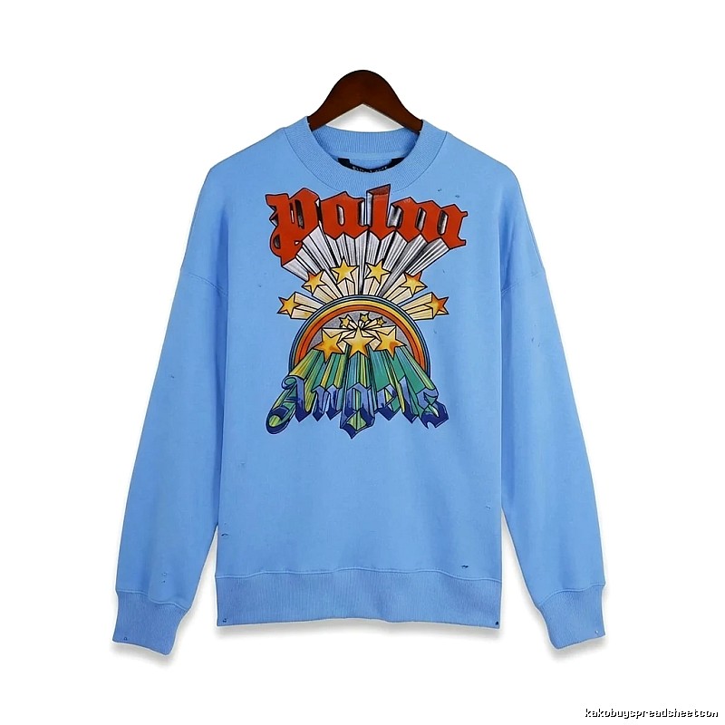 Palm Angels trendy brand blue sweatshirt