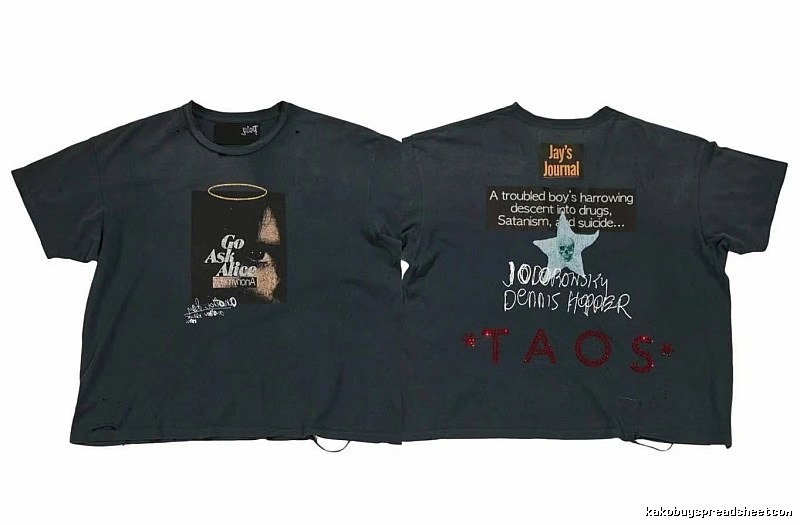 Paly Hollywood Distressed Dark Charcoal Gray Printed T-shirt