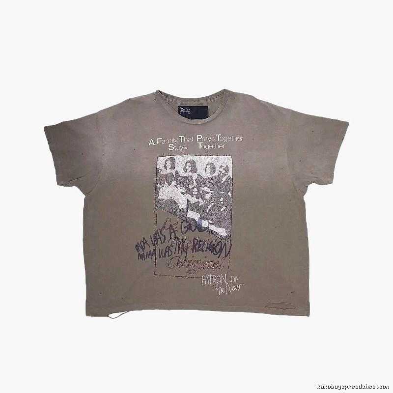 Paly Hollywood Portrait Print Vintage Gray T-shirt