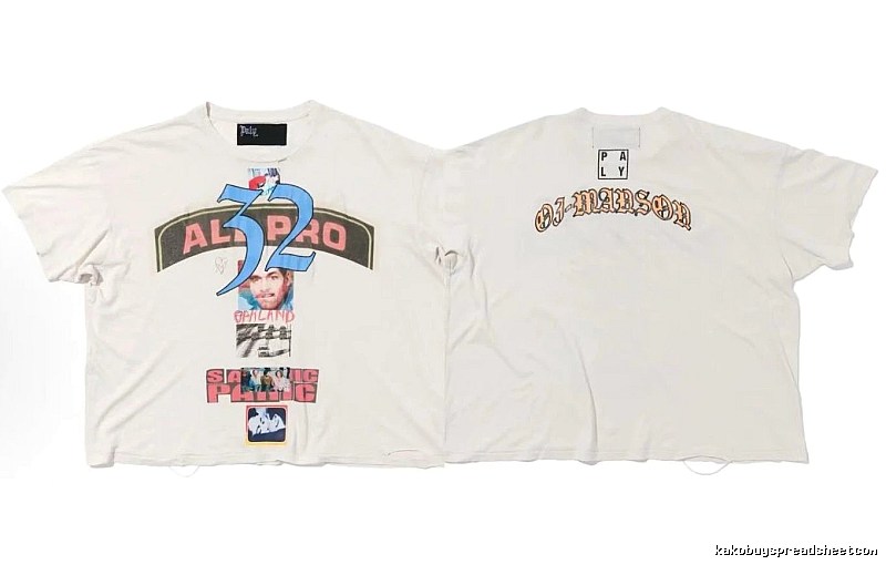 Paly Hollywood Portrait Print Vintage Off-white T-shirt
