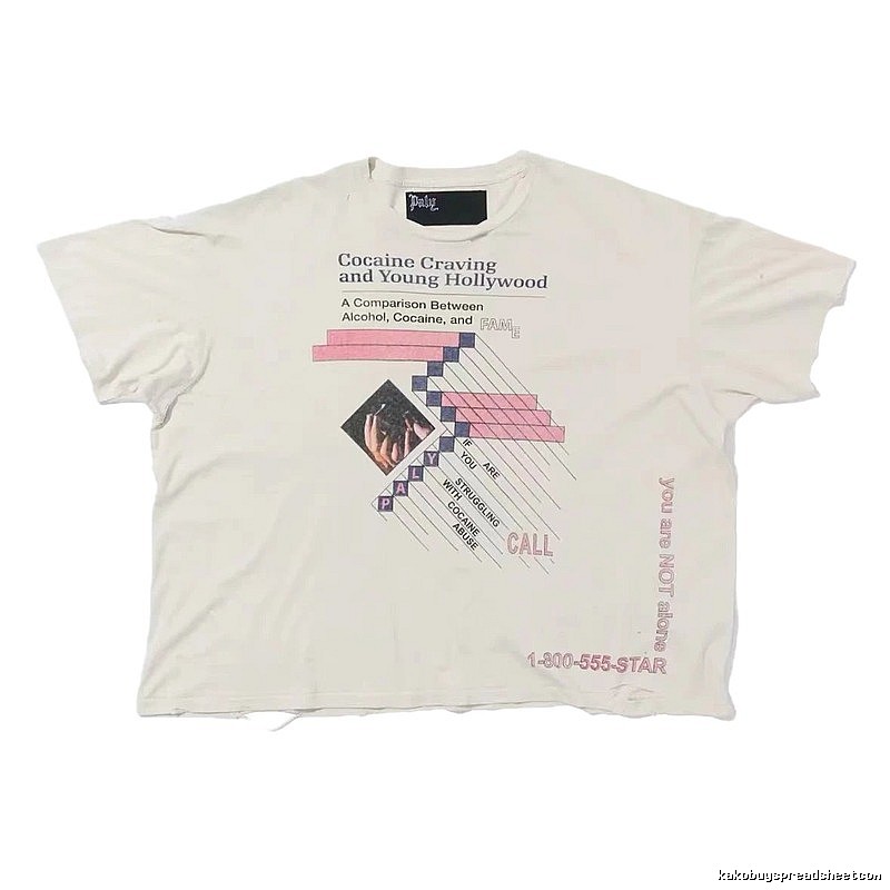Paly Hollywood Printed Vintage Off-white Short Sleeve T-shirt