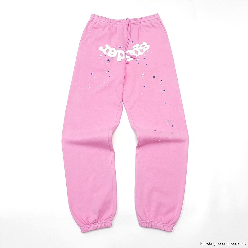 Pink Sp5der Graphic Sweatpants for travel