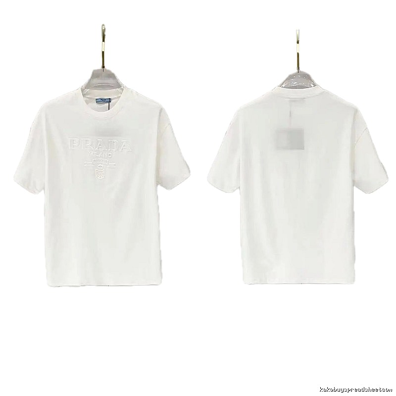 Prada Classic Collection Minimalist Style White Short-sleeved T-shirt