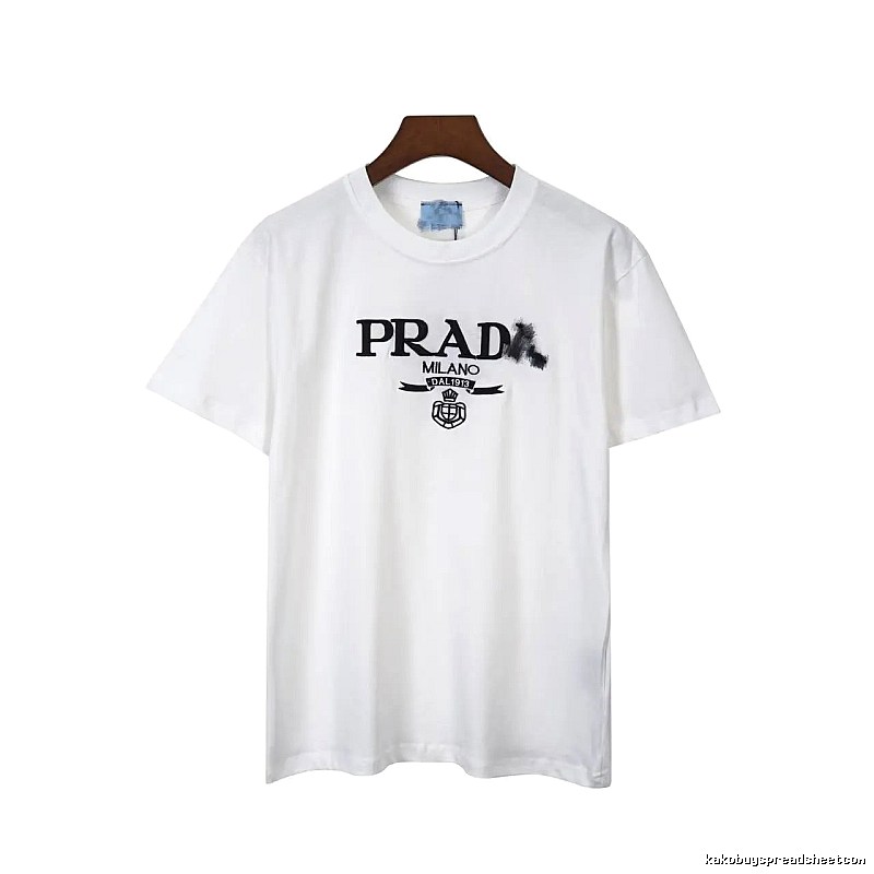 Prada Classic Logo Minimalist Style White T-Shirt