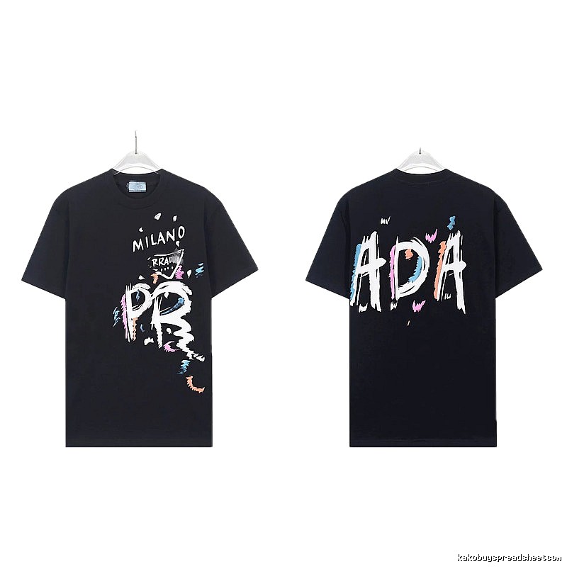 Prada Graffiti Collection Street Style Black T-Shirt