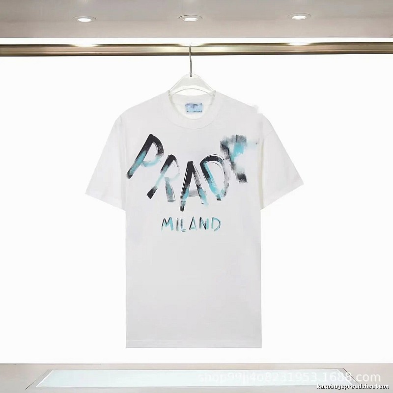 Prada Graffiti Street Style White Short-sleeve T-shirt