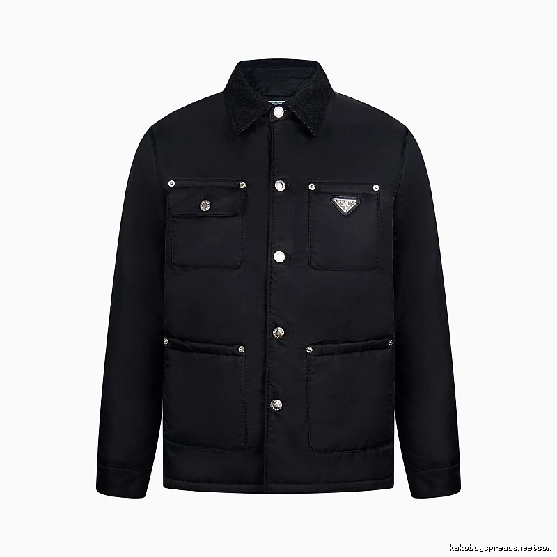 Prada Layering Utility Work Jacket with triangle logo