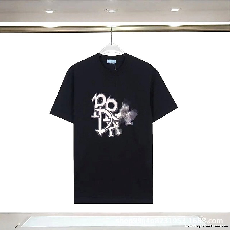 Prada Letter Graffiti Street Style Black T-Shirt