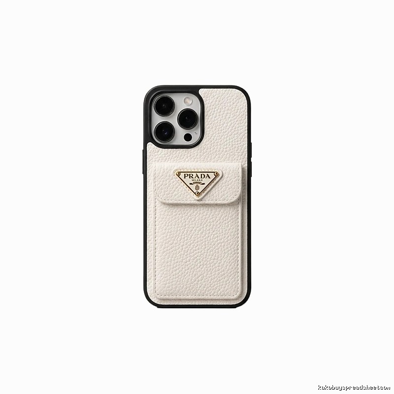 Prada minimalist style white iPhone case