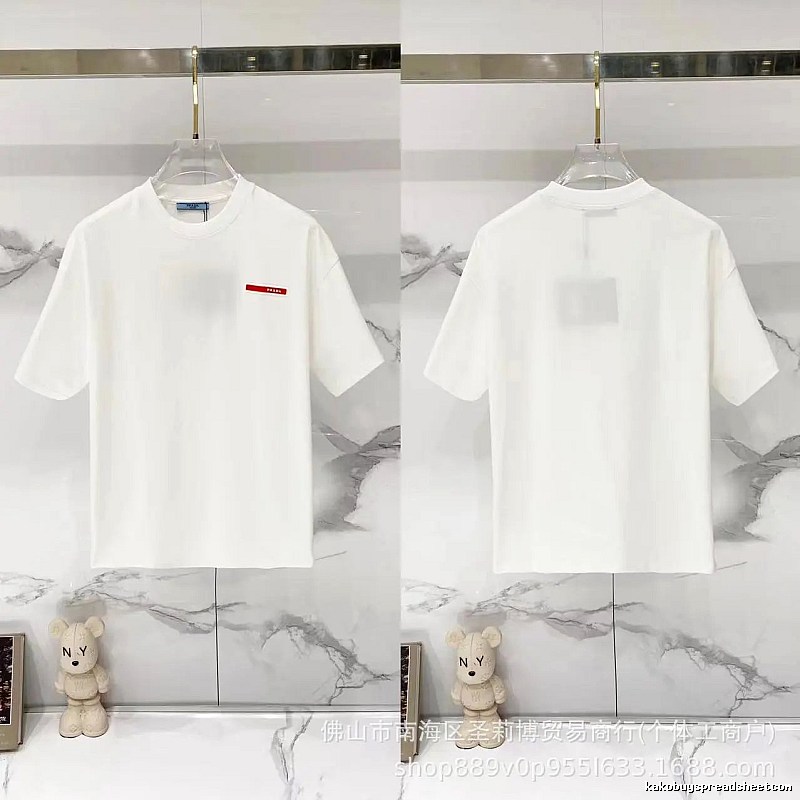 Prada Red Label Minimalist Style White Short-sleeved T-shirt