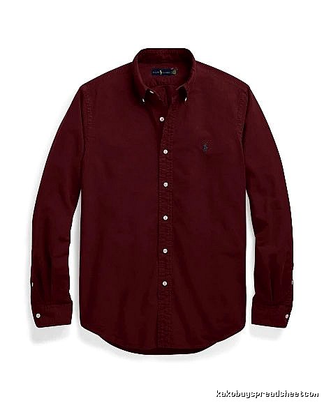 Ralph Lauren Burgundy Red Button-Down Shirt Daily Styling