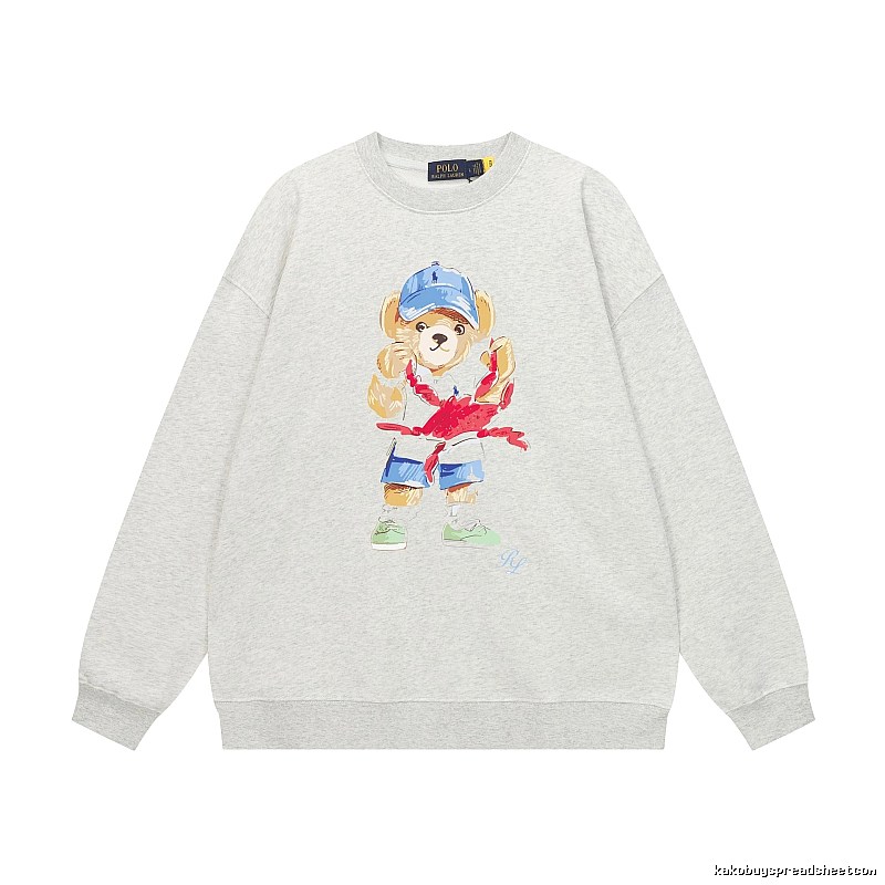 Ralph Lauren cartoon bear light gray sweatshirt