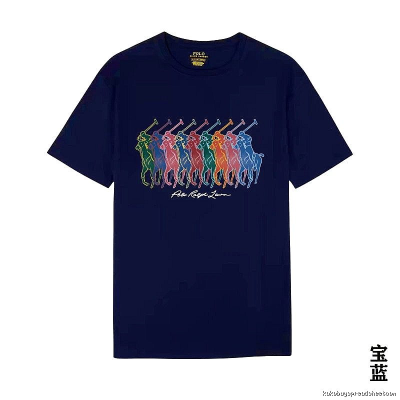 Ralph Lauren colorful retro-style royal blue T-shirt
