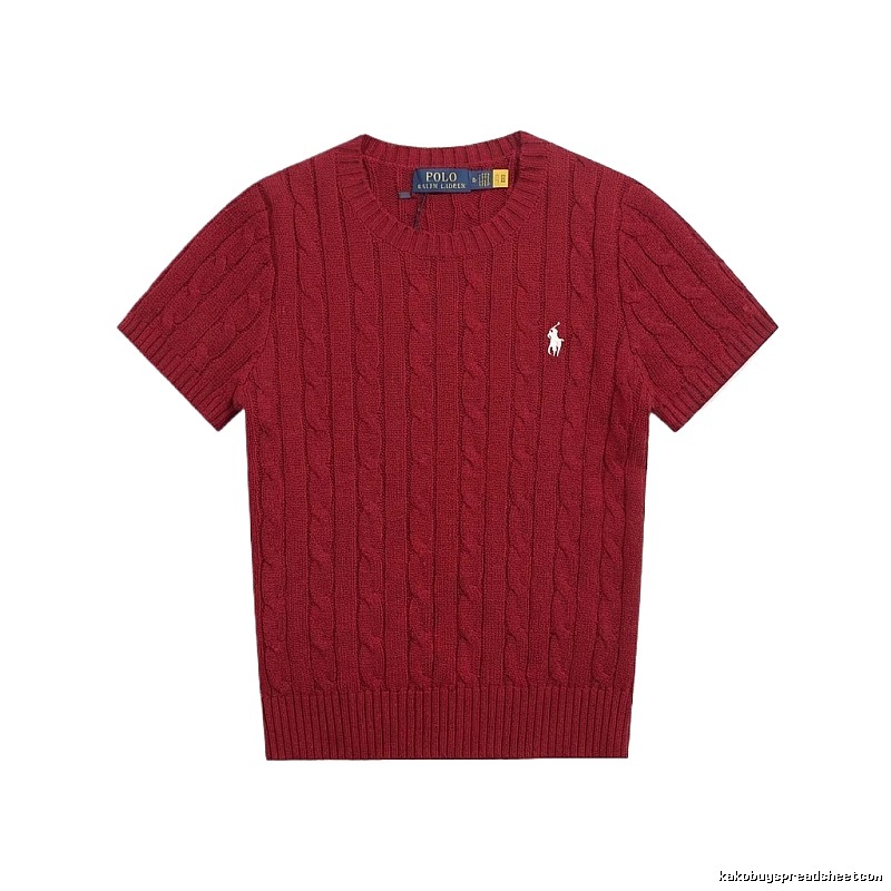 Ralph Lauren Polo Series Retro Style Burgundy Knitted Sweater