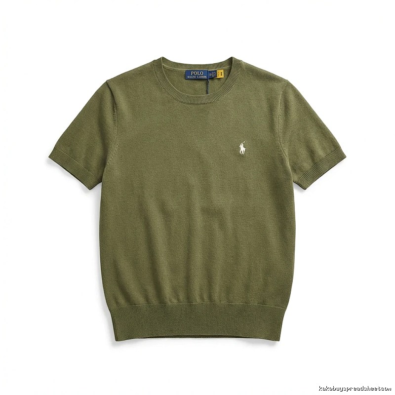 Ralph Lauren Polo Series Simple Style Olive Green Knitwear