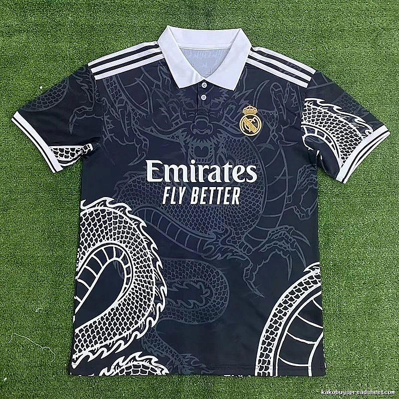 Real Madrid Black Dragon Soccer Jersey Daily Styling