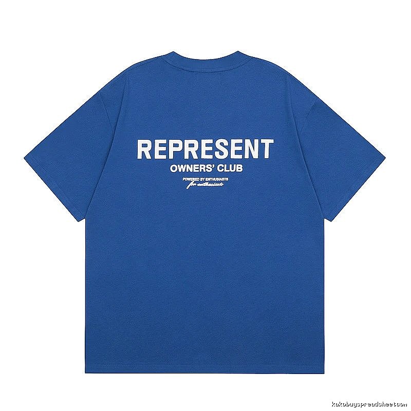Represent Blue Style 801 Owners Club T-Shirt Airport Outfit Logo