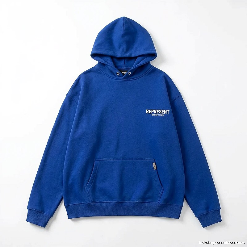 REPRESENT Owners Club Simple Style Blue Hoodie