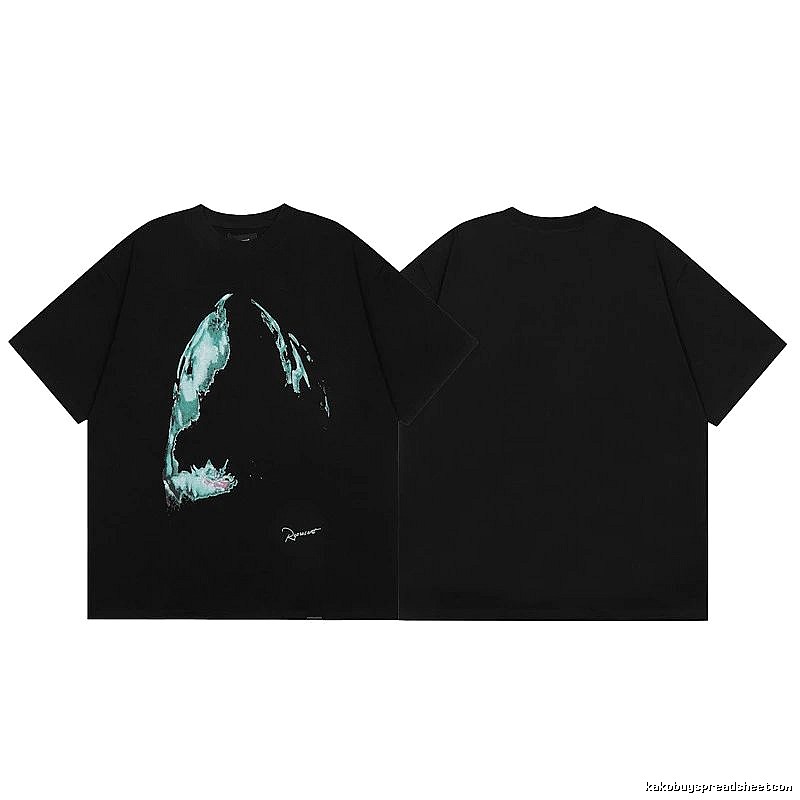 Represent Shark Print High Street Style Black T-Shirt
