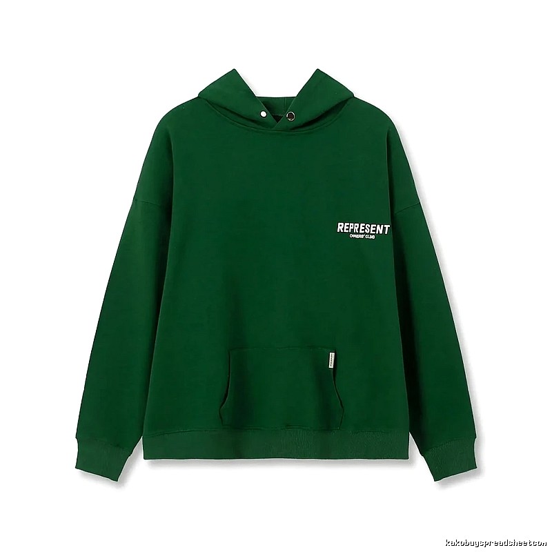 REPRESENT Simple Style Green Hoodie