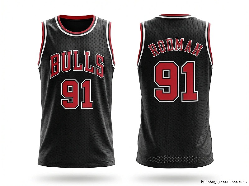 Retro-style jersey of Dennis Rodman of the Michael Jordan