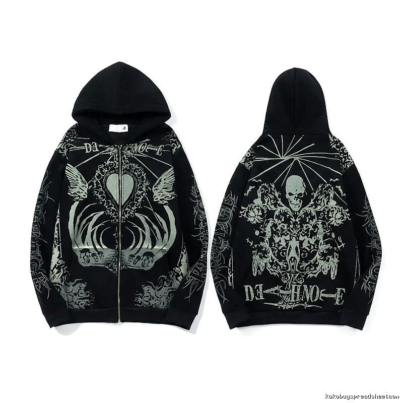 Revenge Dark Style Skull Print Hoodie