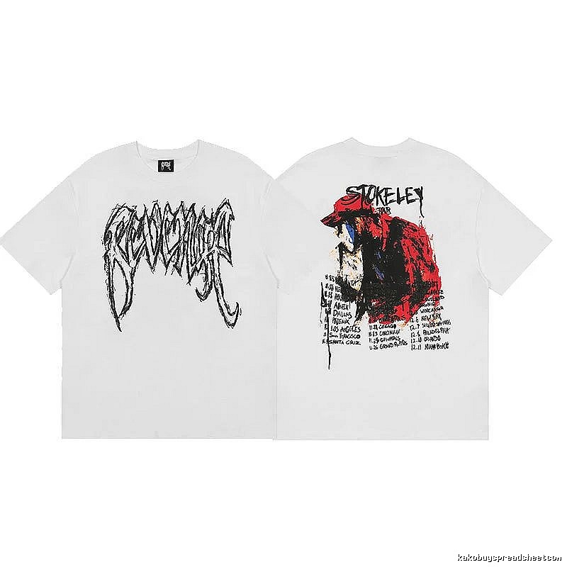 Revenge White Skull Graphic T-Shirt Clean Colorway