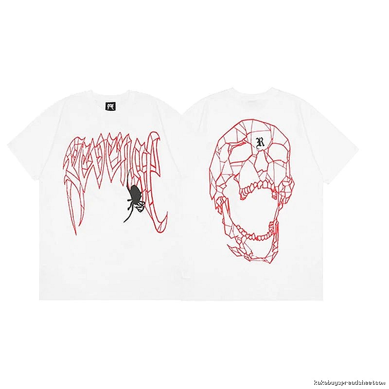 Revenge White Skull Graphic T-Shirt Warm Weather