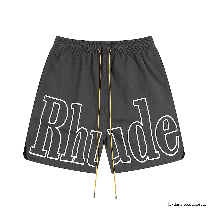 RHUDE letter-style black shorts