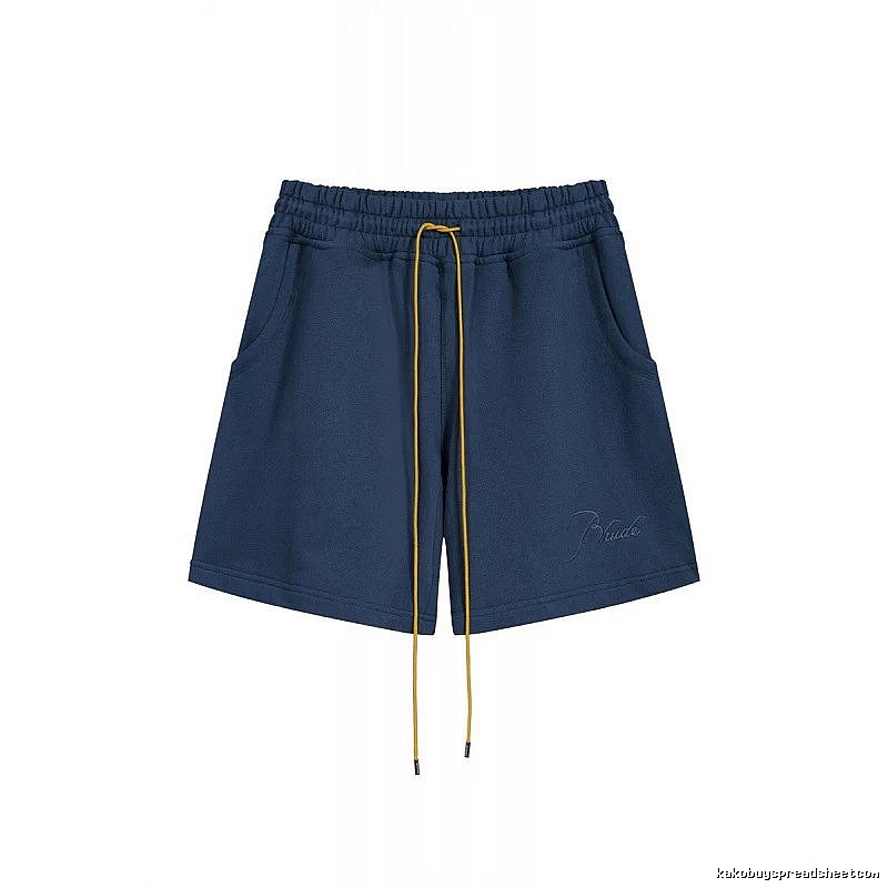 RHUDE minimalist style navy blue shorts