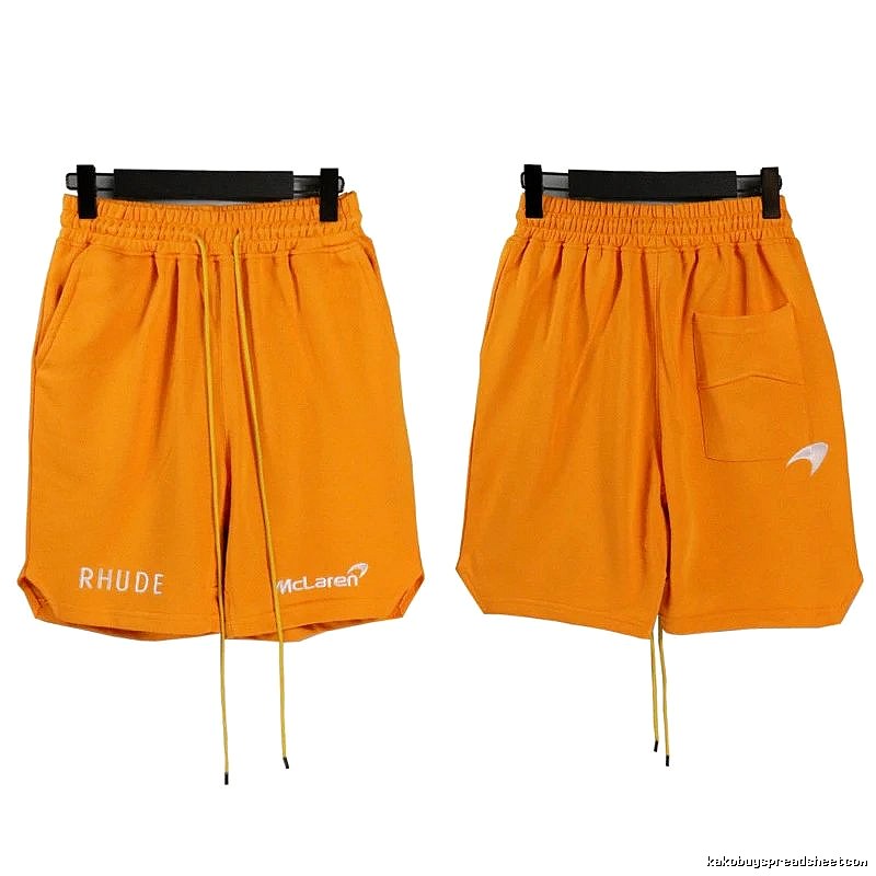 RHUDE Orange Trendy Brand Sports Shorts
