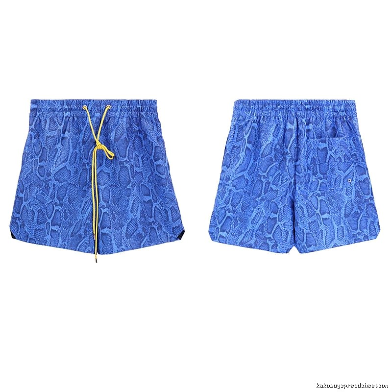 RHUDE Snake Print Streetwear Blue Shorts