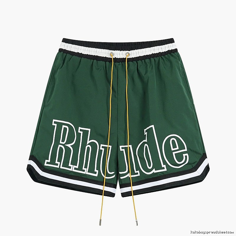 RHUDE sporty dark green shorts