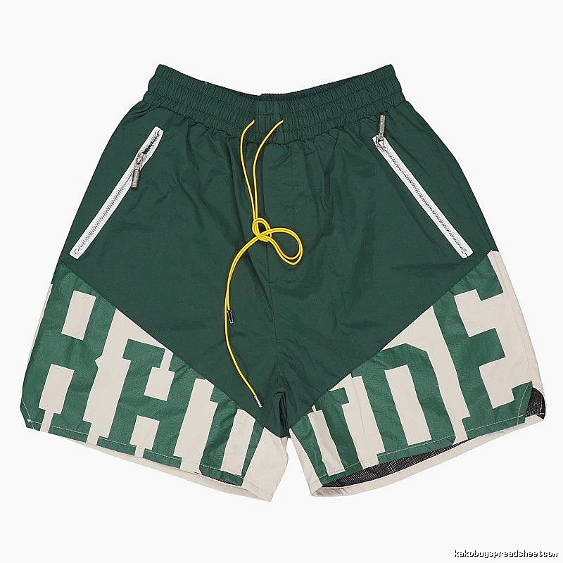 RHUDE sporty green shorts