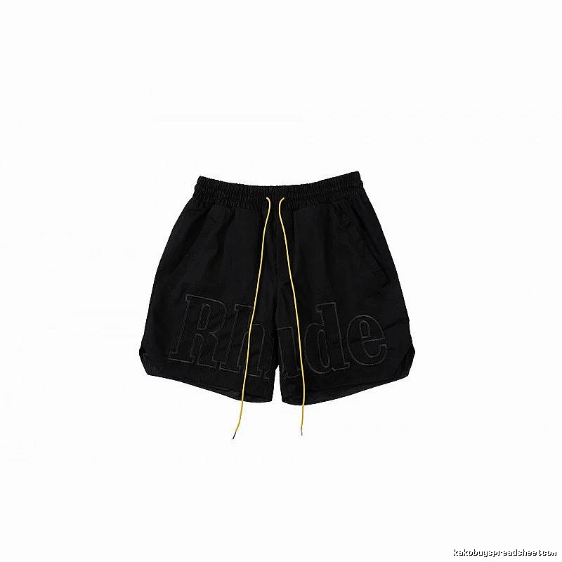 RHUDE trendy brand casual black shorts