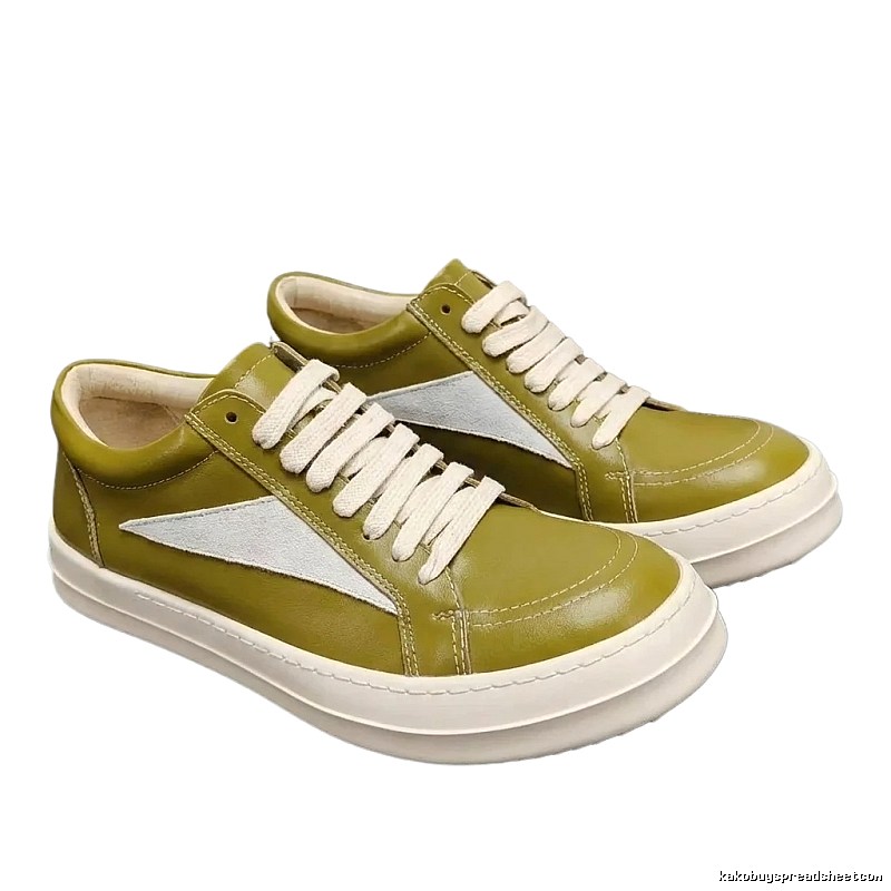 Rick Owens retro-style olive green skate shoes
