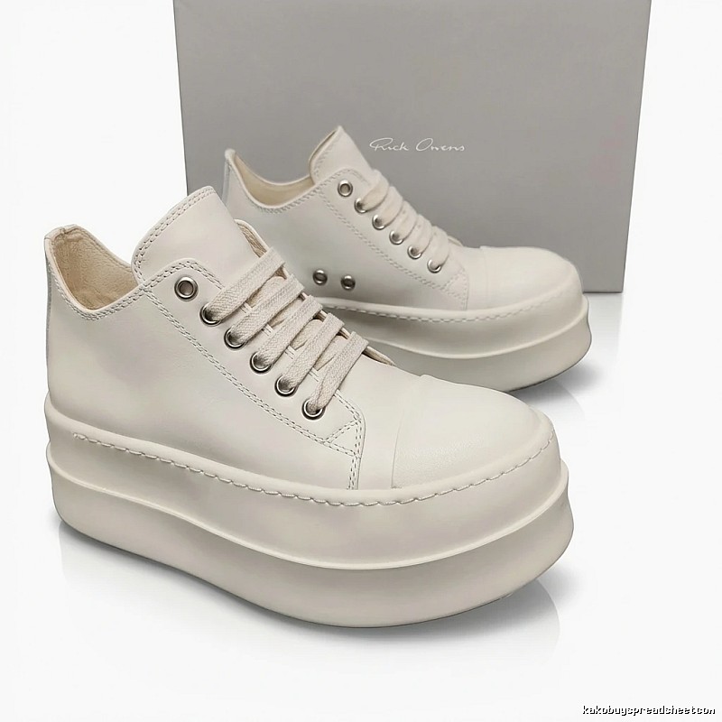 Rick Owens thick-soled minimalist white shoes