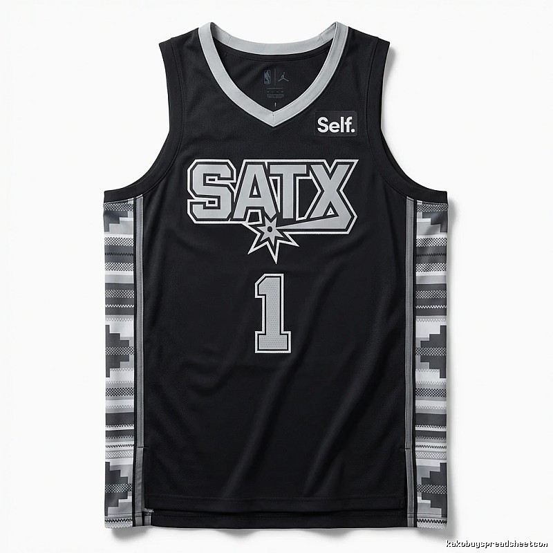 Self. Spurs Wind Black Jersey