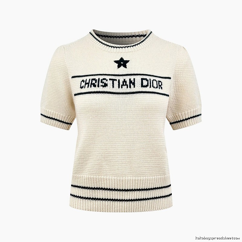 Short Sleeve Knit Sweater in Black by Dior