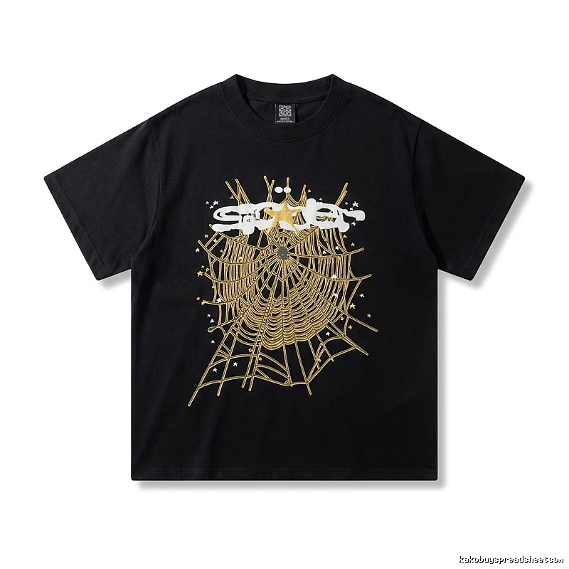 Sp5der Cobweb Print Black T-shirt