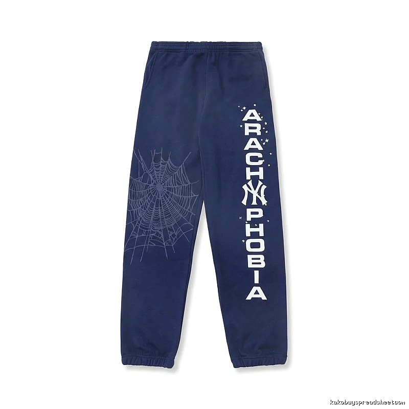 Sp5der Dark Style Navy Blue Sweatpants