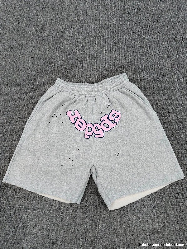 Sp5der Printed Street Style Grey Shorts