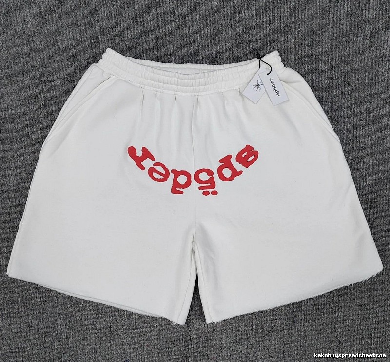 Sp5der Printed Street Style White Shorts