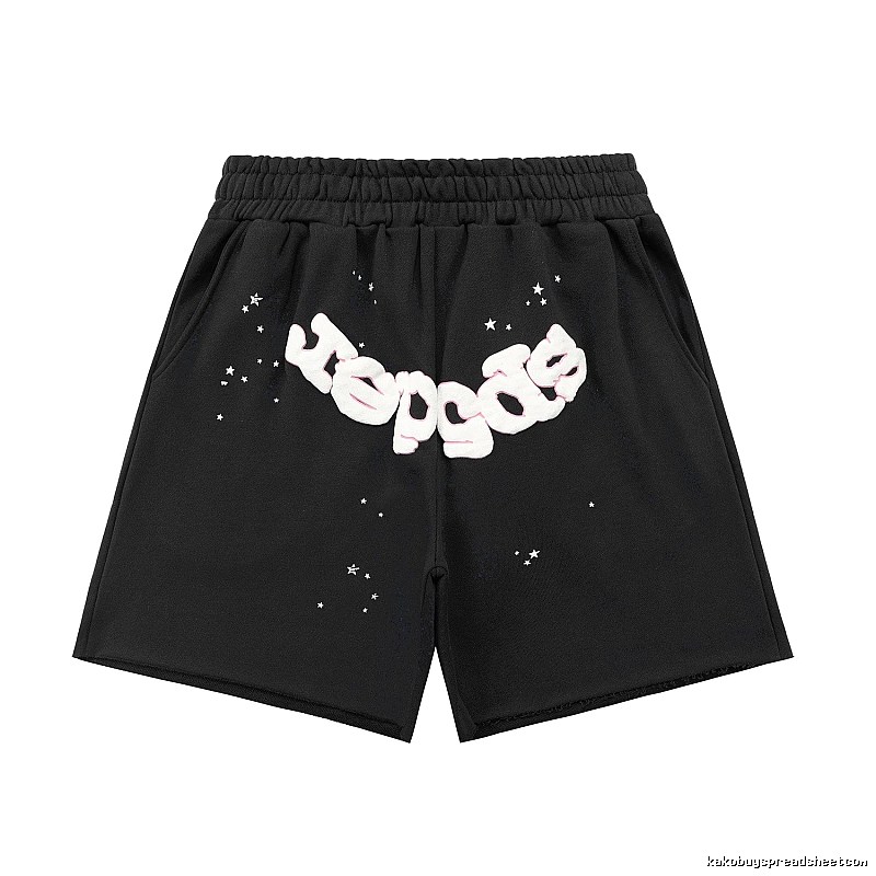 Sp5der star print wind shorts