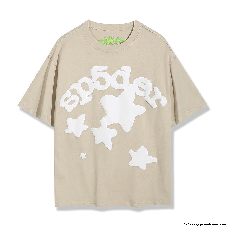 Sp5der Star Trendy Brand Khaki T-shirt